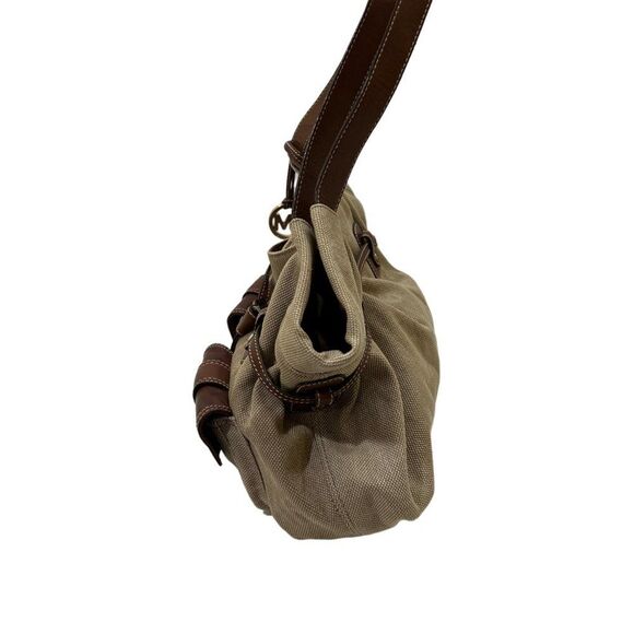 Michael Kors Large Tan & Brown Canvas & Leather Multi-Pocket Shoulder Bag - Picture 7 of 16